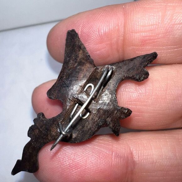 Vintage MCM Hand Carved Wood Seagull Brooch - Picture 3 of 5